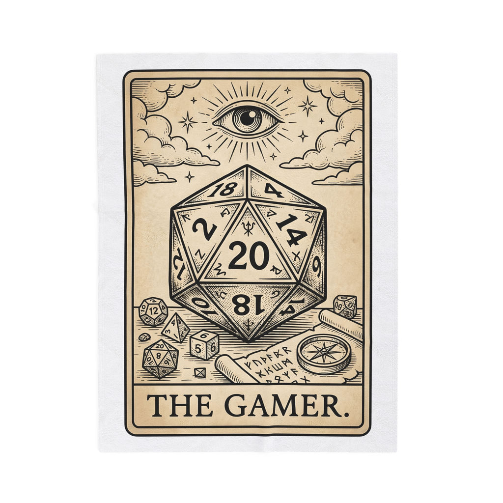 Gaming Dice Blanket Tabletop Gaming Roleplay Gift Women Retro Blanket Dice Blanket Gamers Fan Vintage Blanket Rpg Graphic Sketch Eye Symbol Blanket