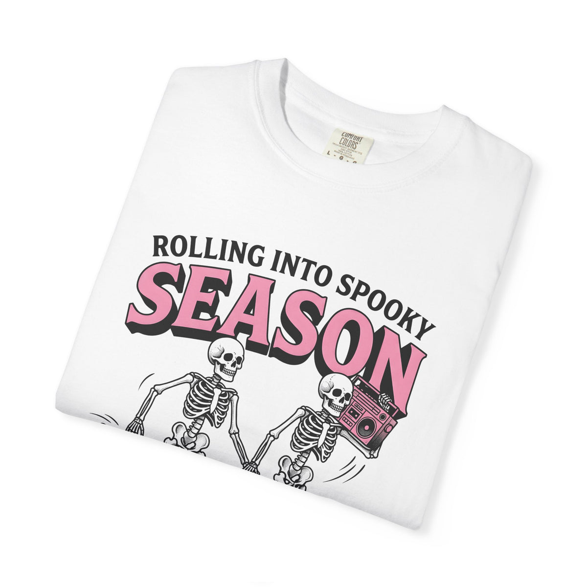 Skull Roller Skate T-Shirt Halloween Celebration Gift Women Vintage T-Shirt Roller Skating T-Shirt Spooky Fan Retro T-Shirt