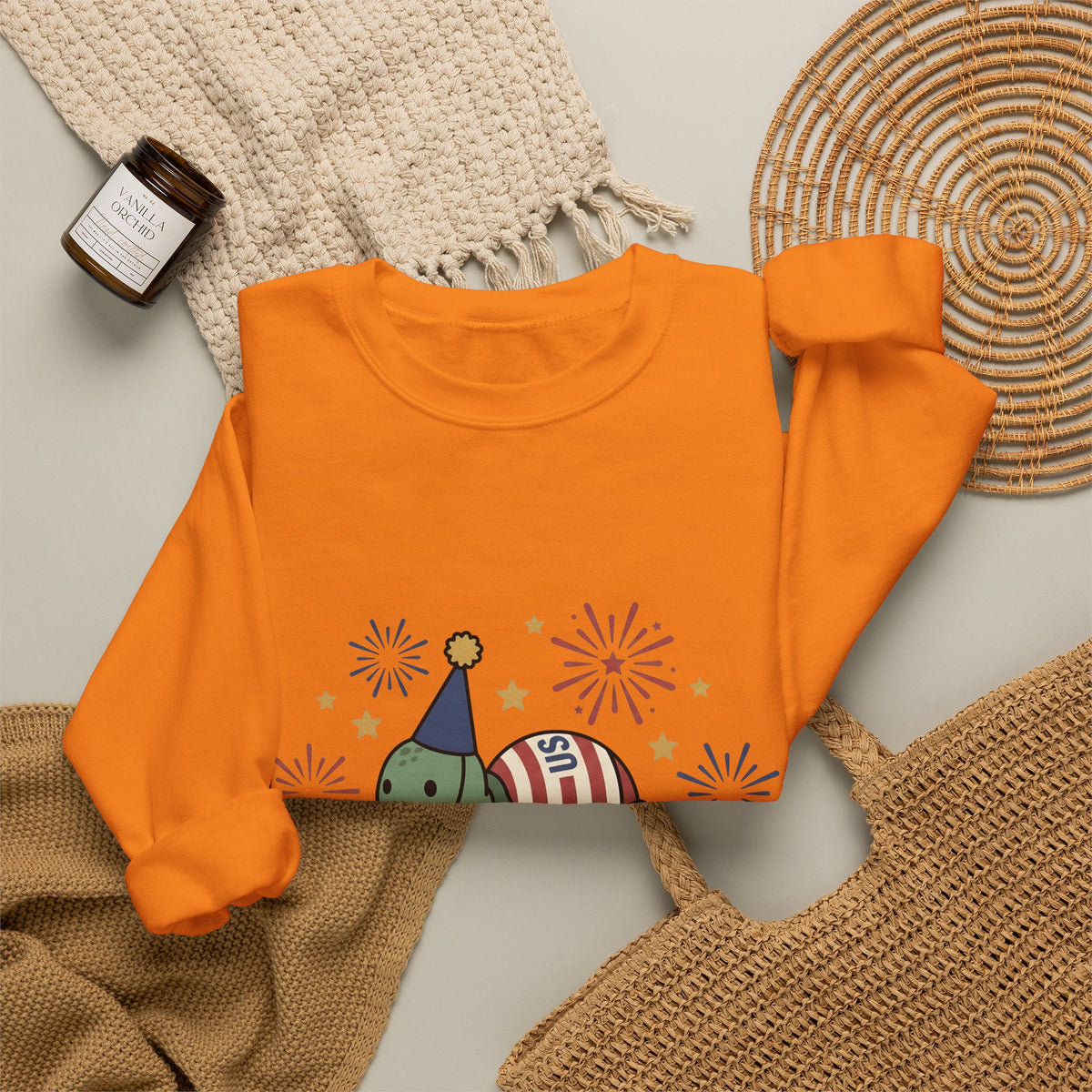 Turtle Celebration Hat Sweatshirt 4th Of July Usa Gift Women Sweet Sweatshirt Turtle Hat Sweatshirt Independence Day Fan Patriotic Sweatshirt American Graphic
