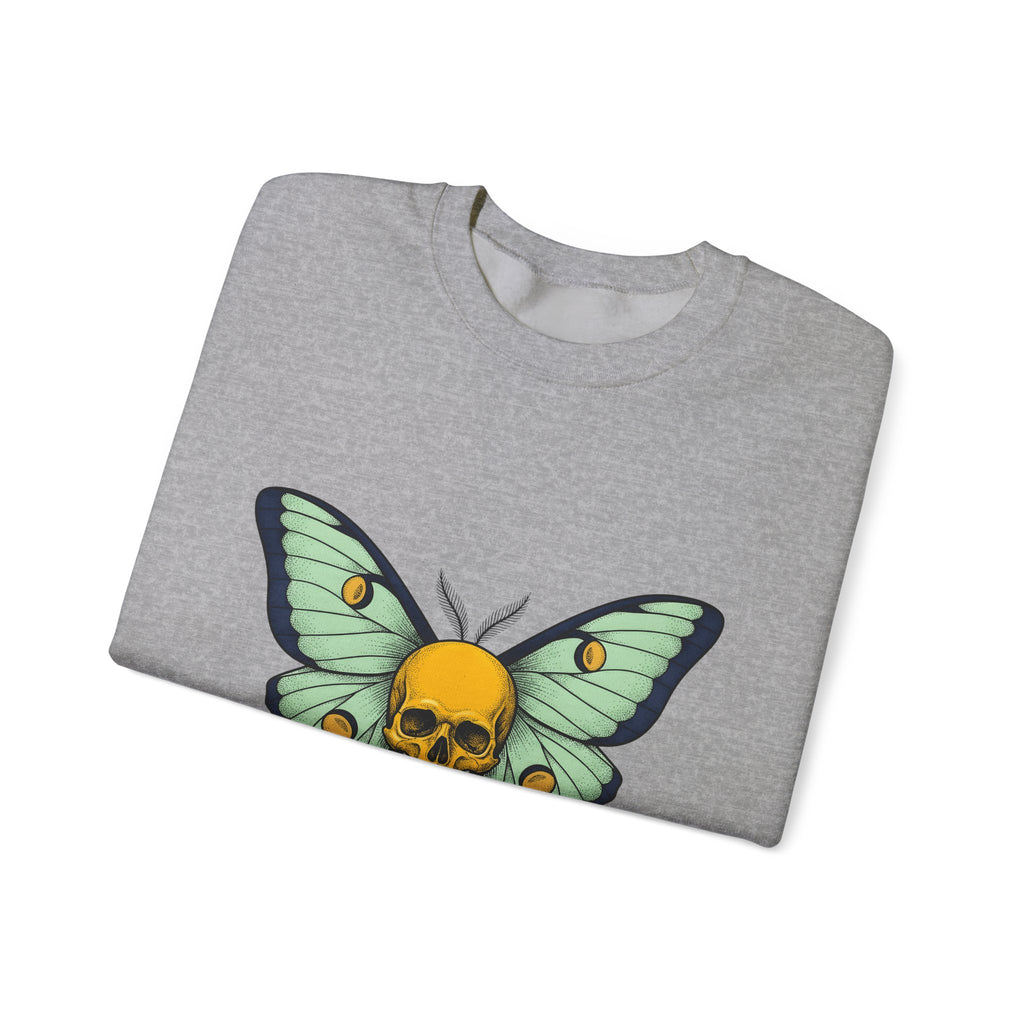 Skull Butterfly Sweatshirt Boho Chic Emo Gift Women Blackwork Sweatshirt Sugar Skull Sweatshirt Bohemian Fan Tattoo Sweatshirt Gothic Graphic Classic Moth