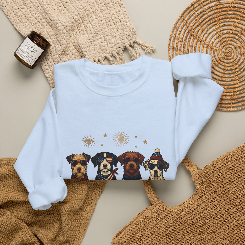 American Dogs Sweatshirt America 4Th Of July Creatures Gift Women Rustic Sweatshirt Canine Sweatshirt Patriot Fan Country Sweatshirt Beast Graphic Ink Drawing
