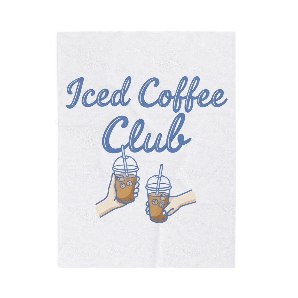 Iced Latte Glass Blanket Coffee Cuisine Gift Women Fun Blanket Glassware Blanket Coffee Fan Java Graphic Illustration Clean Fingers Blanket
