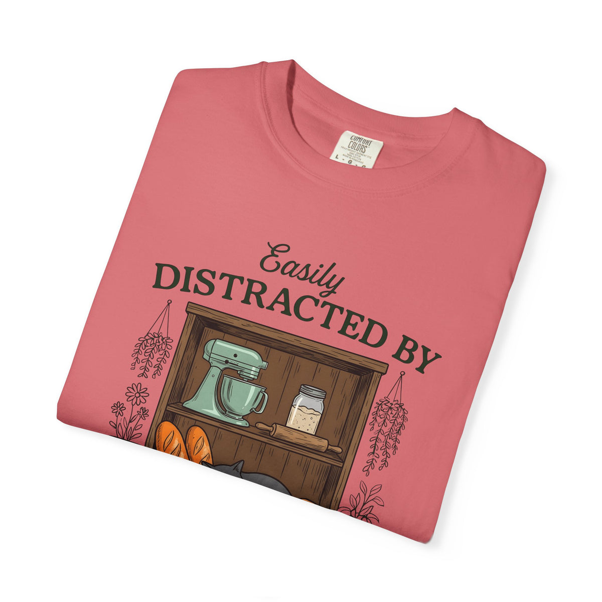 Feline Loaf T-Shirt Cat Bread Gift Women Sketch T-Shirt Cat T-Shirt Cat Fan Kitten T-Shirt Bakery Graphic Retro Pastry T-Shirt