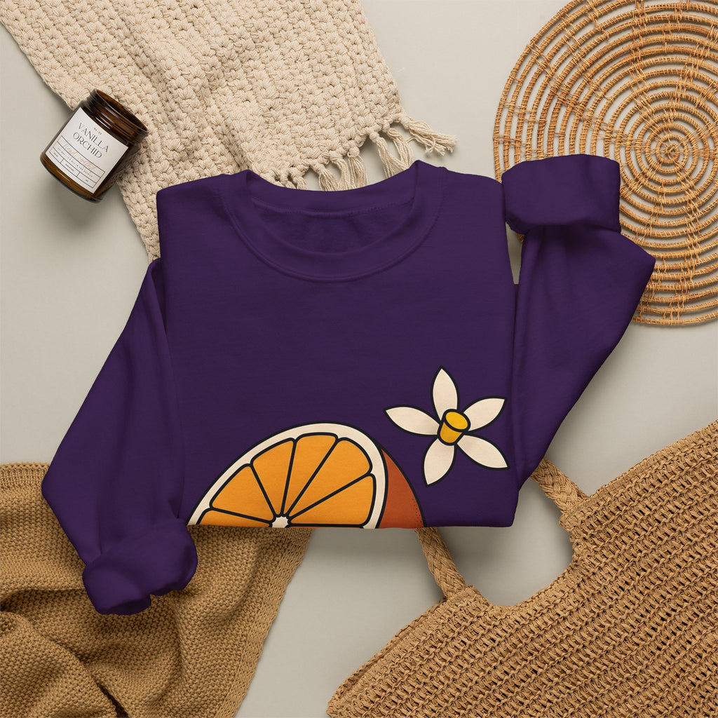 Tangerine Segment Sweatshirt Boho Chic Gardening Gift Women Modern Sweatshirt Mandarin Sweatshirt Bohemian Fan Contemporary Sweatshirt Gardener Graphic Classic