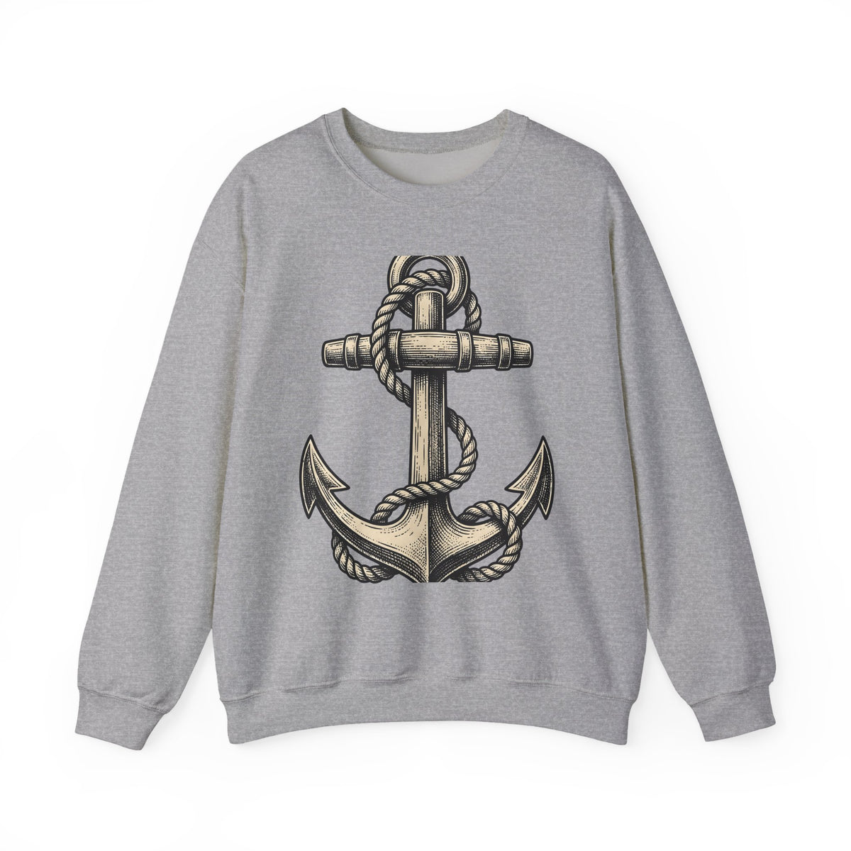 Anchor Line Nautical Beach Gift Old School Rope Sailor Fan Mooring Outline Seaside Sweatshirt