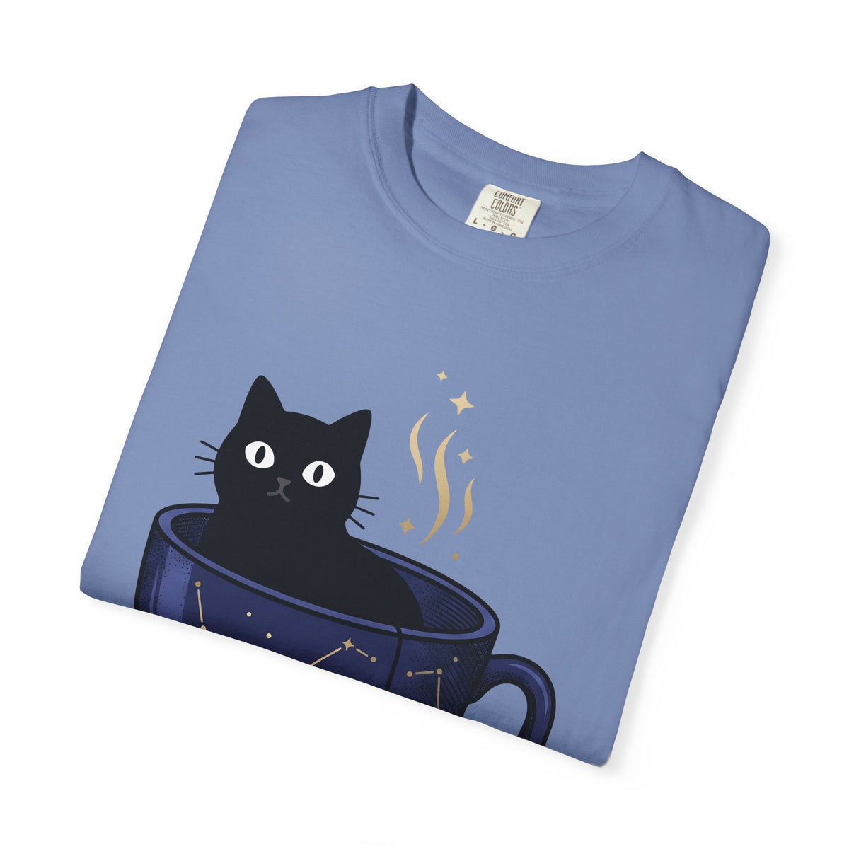 Black Feline Tea Cup T-Shirt Cat Gift Women Signs Gift Women Cute T-Shirt Cat T-Shirt T-Shirt Cat Fan Kitty T-Shirt Adorable T-Shirt Zodiac Graphic T-Shirt
