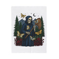 Grim Reaper Blanket Gothic Nature Gift Women Vintage Blanket Death Blanket Dark Fan Retro Blanket Environmental Graphic Hand Drawn Butterfly Blanket