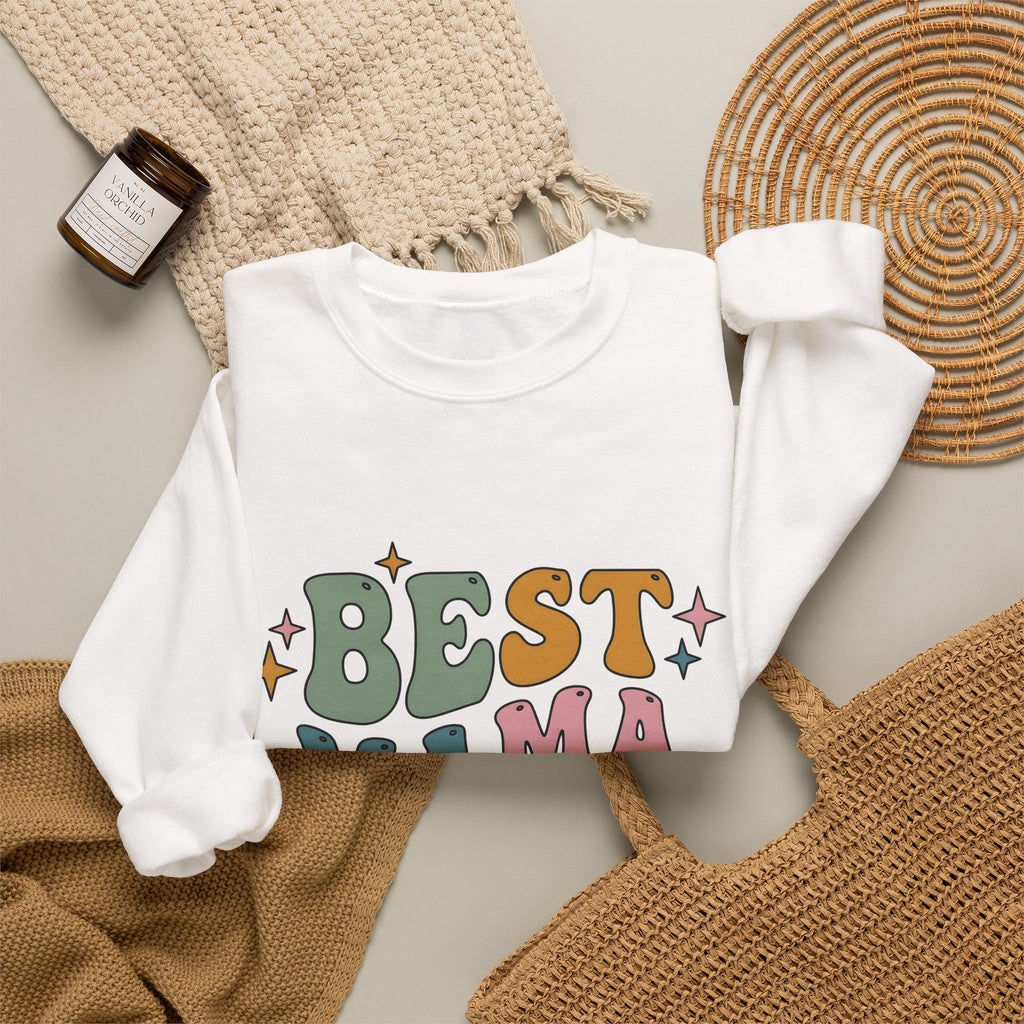 Funky Lettering Sweatshirt Moms Household Gift Women Vintage Sweatshirt Typography Sweatshirt Motherhood Fan Retro Sweatshirt Home Graphic Neon Sparkles Sweatshirt