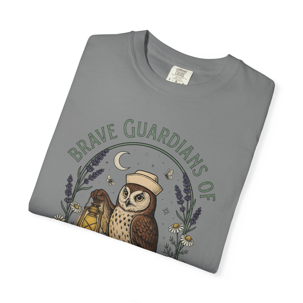 Nursing Owl T-Shirt Nurses Gratitude Gift Women Retro T-Shirt Owl T-Shirt Nurse Enthusiast Vintage T-Shirt Appreciation Graphic Sketch Torch T-Shirt