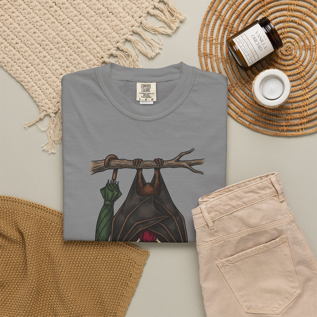 Bat Clipart T-Shirt Funny Creature Gift Women Doodle T-Shirt Bat T-Shirt Humor Fan Cartoon T-Shirt Beast Graphic Classic Parasol T-Shirt