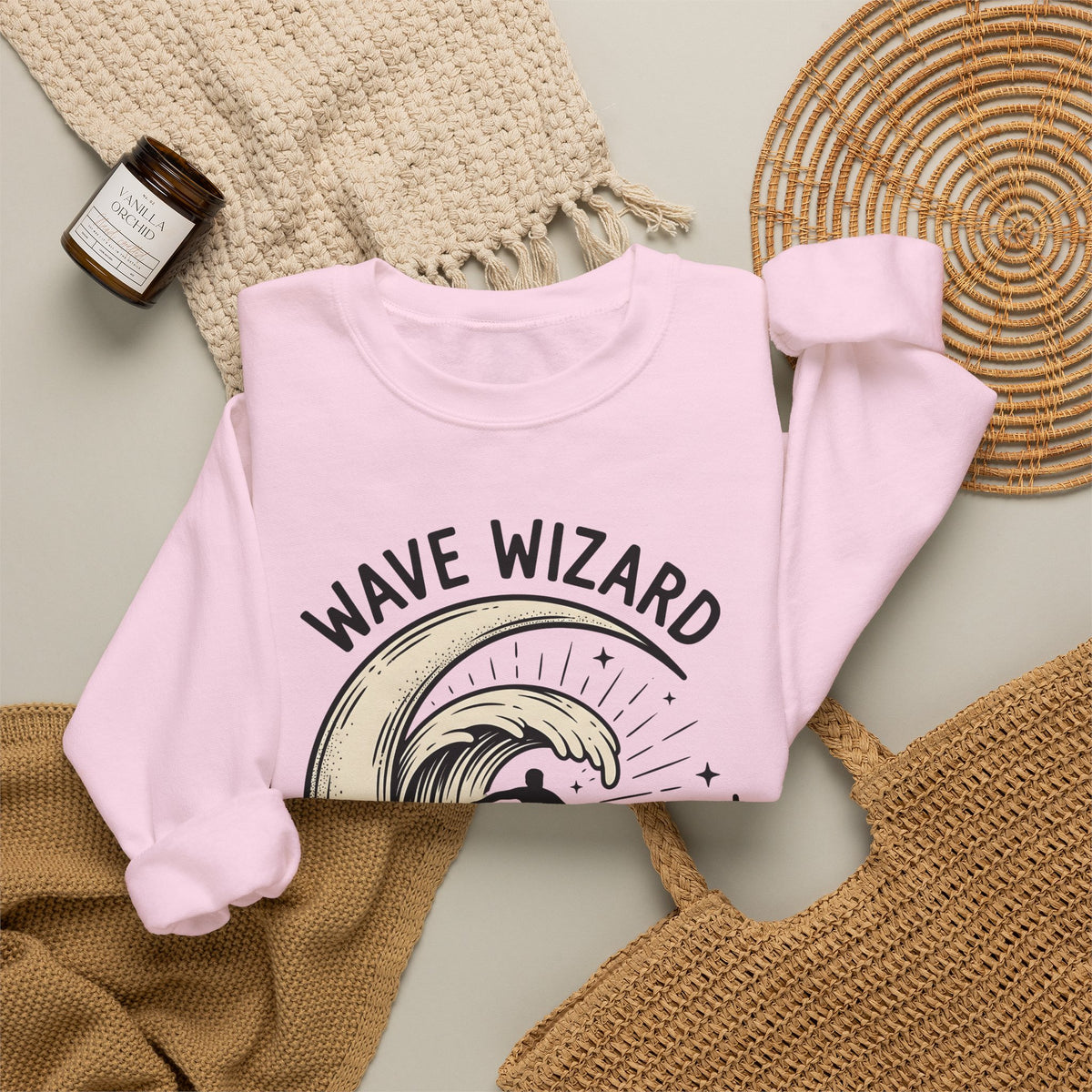 Surf Break Sweatshirt Surfing Coast Gift Women Hand Drawn Sweatshirt Wave Sweatshirt Surfer Fan Beach Graphic Illustration Line Art Star Motifs Sweatshirt