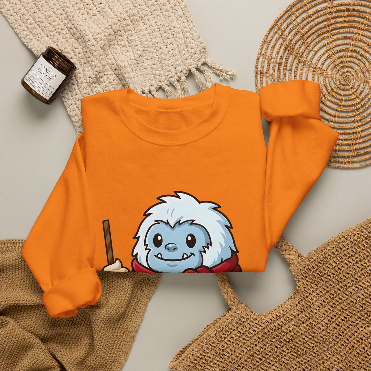 Abominable Snowman Christmas Holiday Gift Comic Yeti Xmas Fan Cartoon Holiday Chibi Sweatshirt