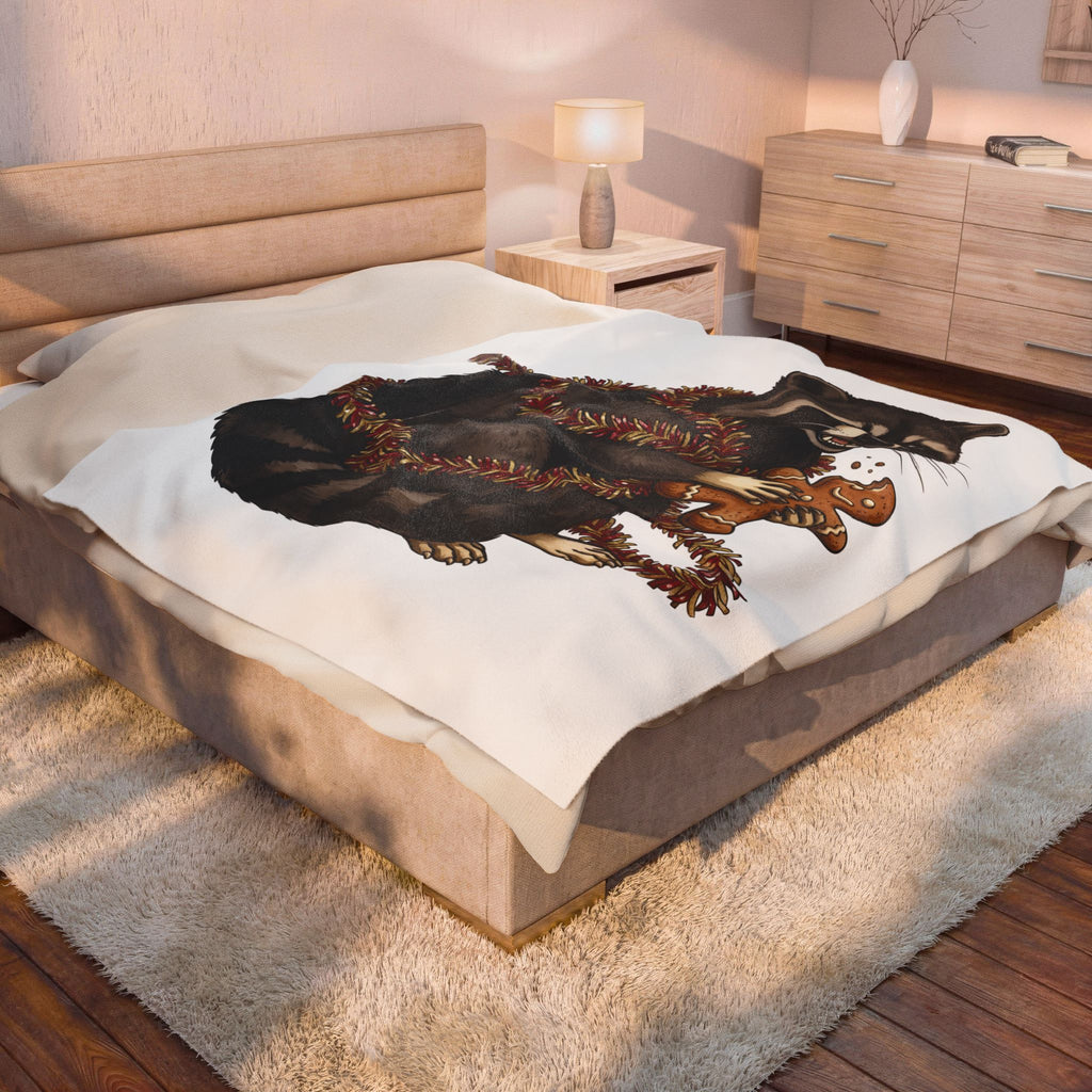 Raccoon Graphic Blanket Christmas Animal Gift Women Cute Blanket Trash Panda Blanket Xmas Fan Wildlife Graphic Illustration Hand Drawn Gingerbread
