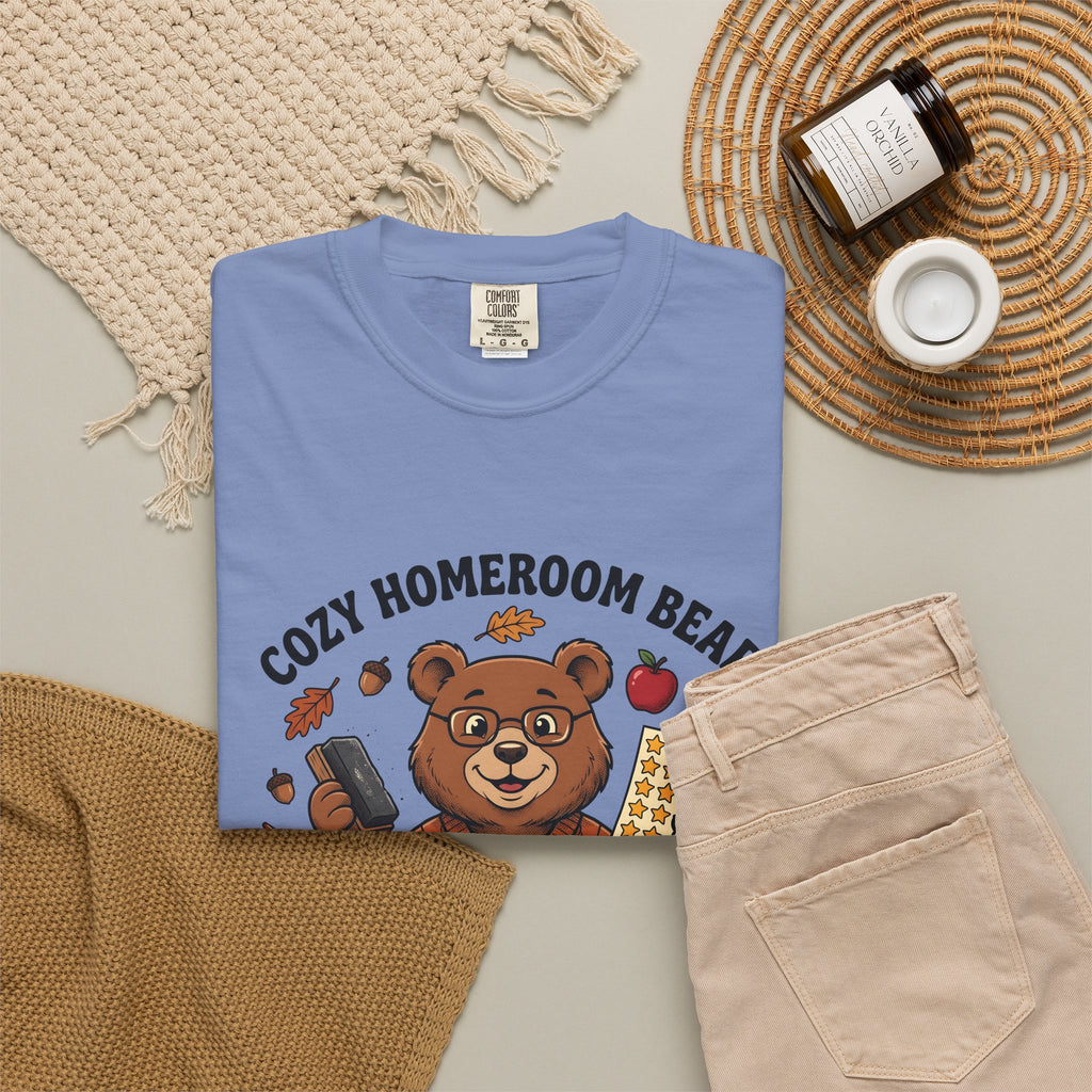 Bear Teacher T-Shirt Teachers Education Gift Women Cartoon T-Shirt Teddy Teacher T-Shirt Educator Enthusiast Comic T-Shirt Learning Graphic Hand