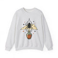 Spider Flask Sweatshirt Halloween Eerie Gift Women Typography Sweatshirt Flask Sweatshirt Horror Fan Gothic Sweatshirt Spooky Graphic Classic Glitter Sweatshirt