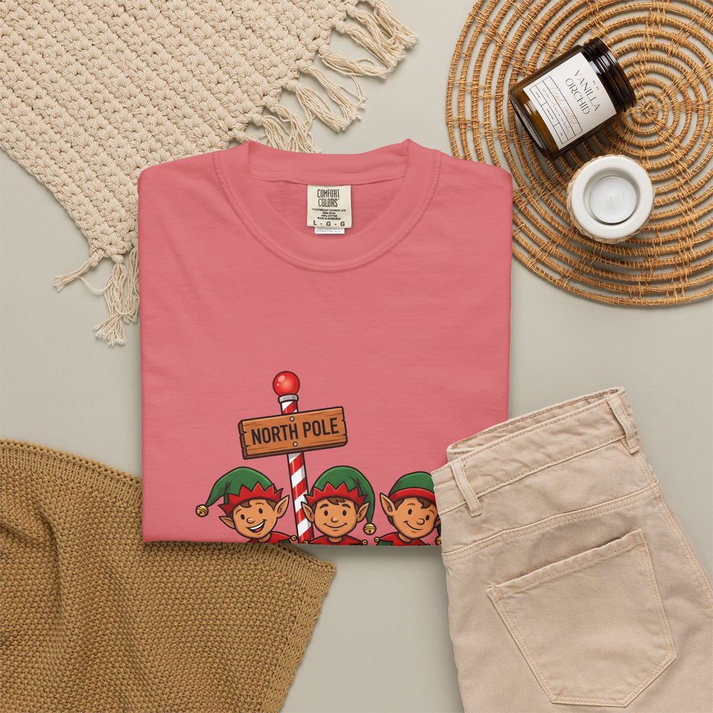 Holiday Elves T-Shirt Christmas Relatives Gift Women Comic T-Shirt Elf T-Shirt Christmas Fan Cartoon T-Shirt Family Graphic Retro Polar Sign T-Shirt