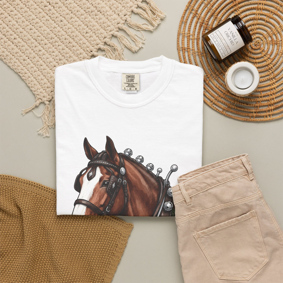 Horse Head T-Shirt Christmas Horse Gear Gift Women Lifelike T-Shirt Stallion T-Shirt Christmas Fan Realistic T-Shirt Equestrian Graphic Retro