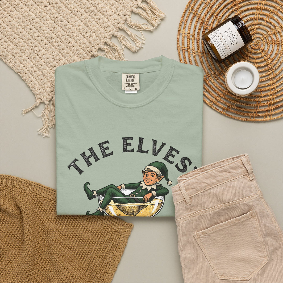 Elf Wine Glass T-Shirt Christmas Festivity Gift Women Rustic T-Shirt Wine Goblet T-Shirt Xmas Fan Vintage T-Shirt Holiday Graphic Classic