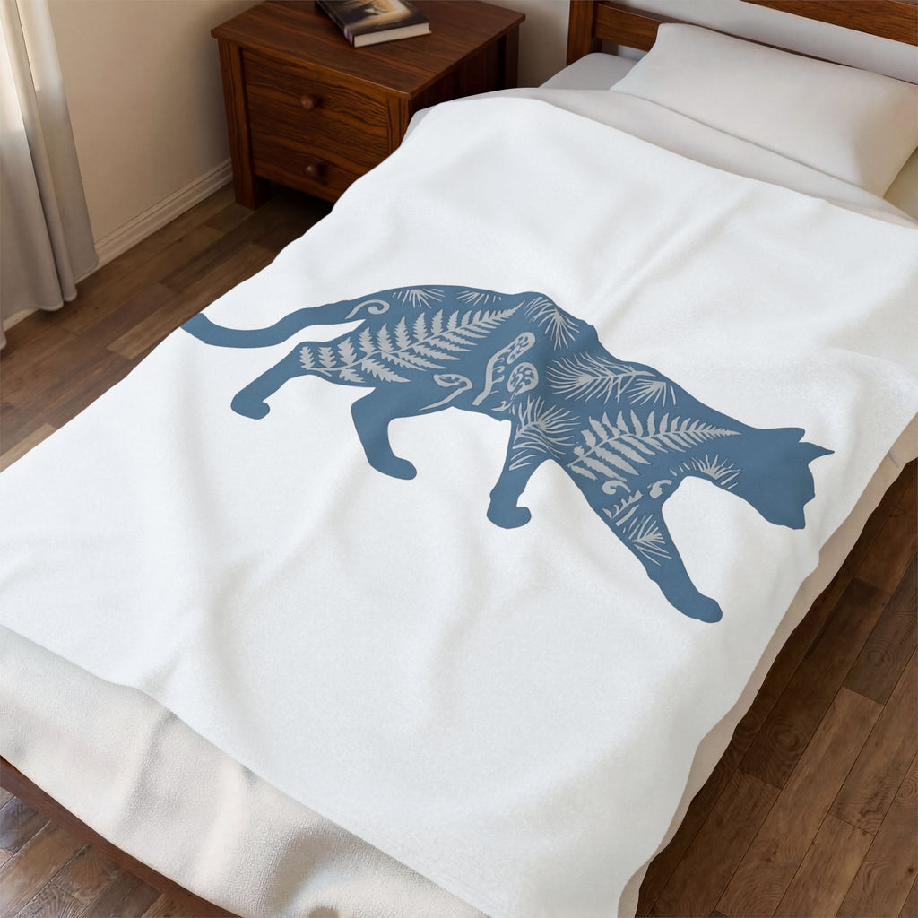 Cat Shape Blanket Cat Wildlife Gift Women Garden Blanket Kitten Blanket Cat Fan Feline Blanket Botanical Illustration Wildlife Graphic Nature