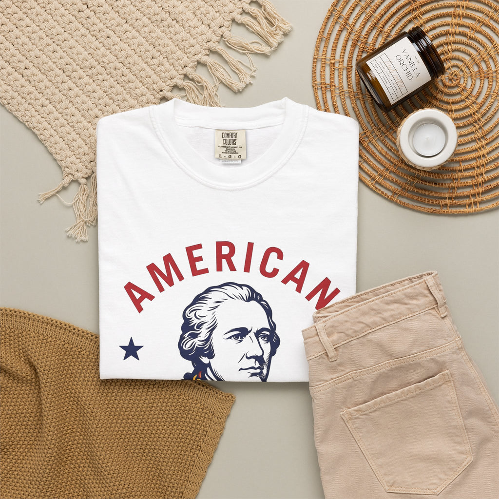 Founding Father Illustration T-Shirt America Heritage Gift Women Traditional T-Shirt Patriot T-Shirt American Fan Historical T-Shirt Heritage