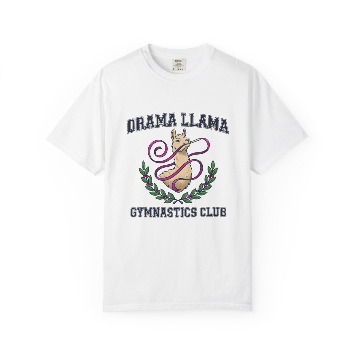 Alpaca Ribbon Gymnastics T-Shirt Gymnastics Wildlife Gift Women Animated T-Shirt Gymnast T-Shirt Gymnastics Enthusiast Cartoon T-Shirt Animal