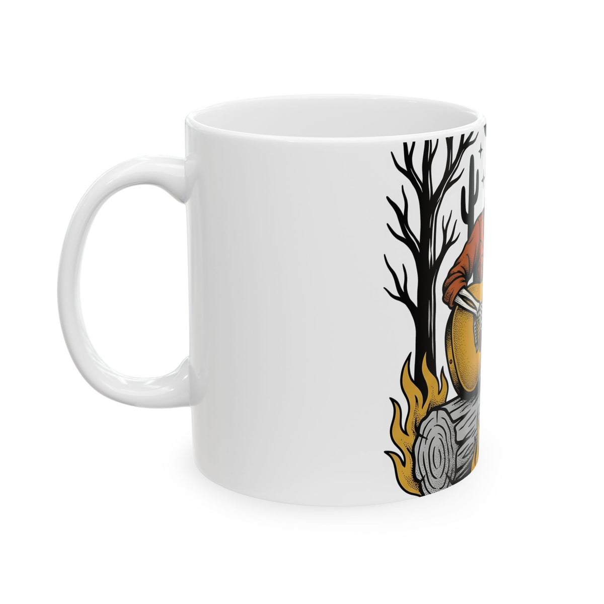 Bony Cowboy Halloween Country Gift Hand Drawn Skeleton Horror Fan Illustrated Country Music Mug