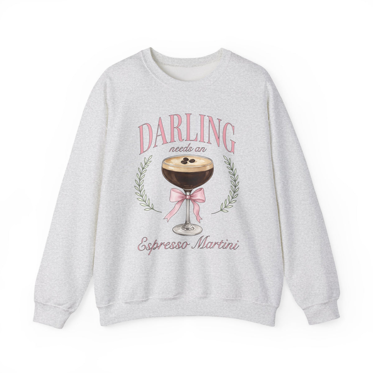 Espresso Martini Sweatshirt Coffee Cocktail Gift Women Watercolor Sweatshirt Martini Sweatshirt Coffee Fan Cocktail Design Sweatshirt Hand Drawn Pink Bow