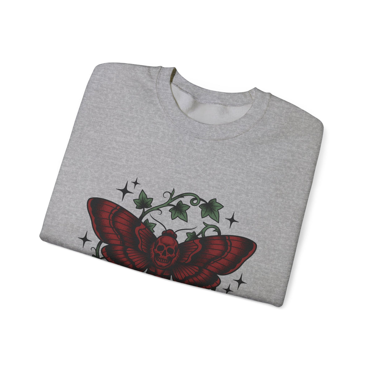 Skull Moth Sweatshirt Halloween Gothic Gift Women Tattoo Sweatshirt Deathshead Moth Sweatshirt Horror Fan Dark Art Sweatshirt Gothic Graphic Vintage Ivy Sweatshirt