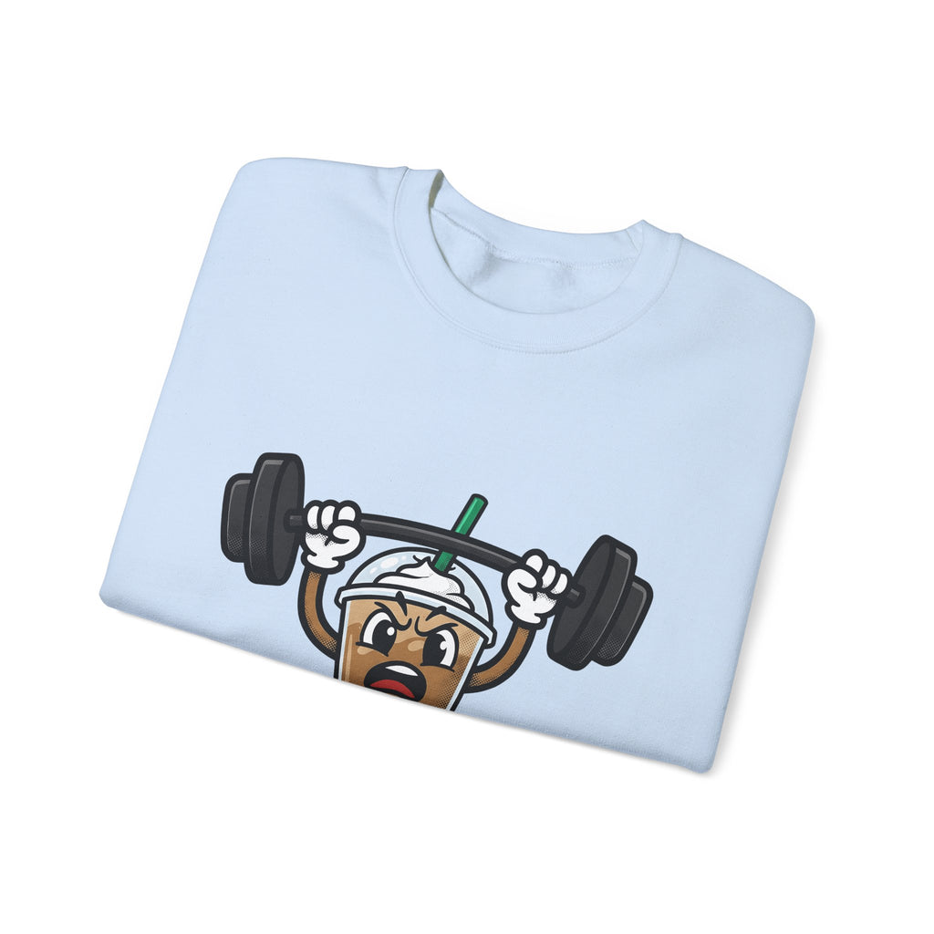 Latte Cup Icon Sweatshirt Coffee Exercise Gift Women Caricature Sweatshirt Coffee Sweatshirt Sweatshirt Coffee Fan Fitness Graphic Sweatshirt Pop Art Gym Weight
