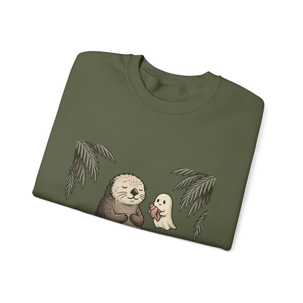 Otter Wave Sweatshirt Sports Seaside Gift Women Playful Sweatshirt Otter Sweatshirt Athlete Fan Cartoon Sweatshirt Coastal Graphic Old School Apparition Sweatshirt