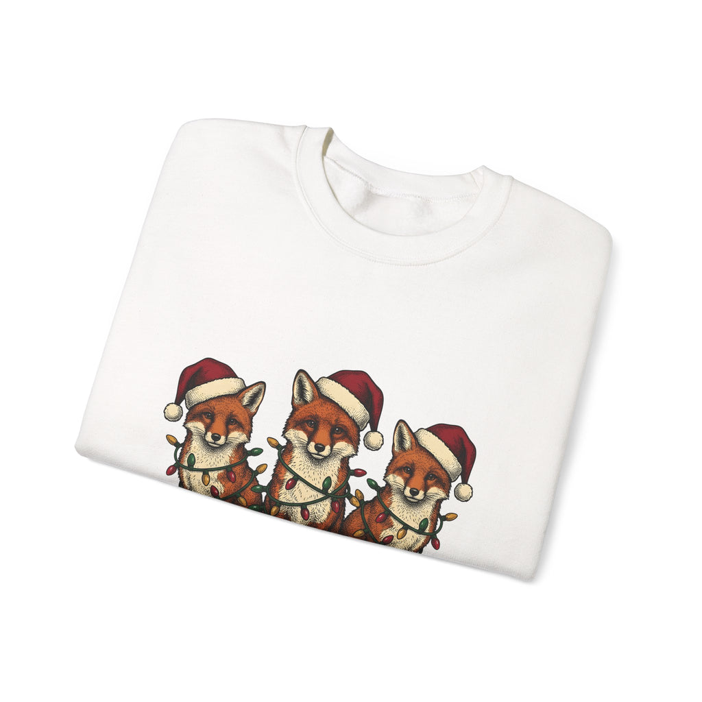 Fox Pack Sweatshirt Christmas Critters Gift Women Cartoon Sweatshirt Foxes Sweatshirt
