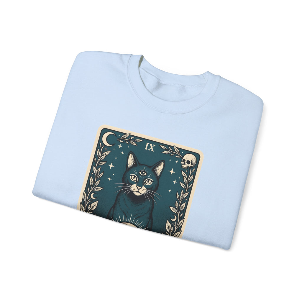 Mystic Cat Sweatshirt Boho Chic Witchcraft Gift Women Tarot Sweatshirt Kitty Sweatshirt Bohemian Fan Occult Graphic Vintage Crystal Ball Sweatshirt