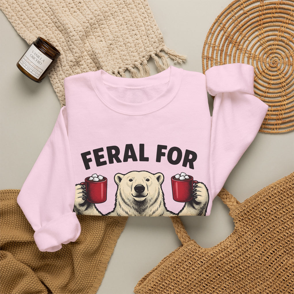 White Bear Holiday Frost Gift Rustic Polar Bear Christmas Fan Winter Cartoon Tea Mug Sweatshirt