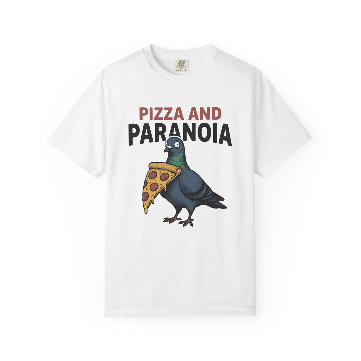 Bird Pizza T-Shirt Funny Wildlife Gift Women Animated T-Shirt Pizza T-Shirt Humor Fan Cartoon T-Shirt Animal Graphic Retro Meal T-Shirt