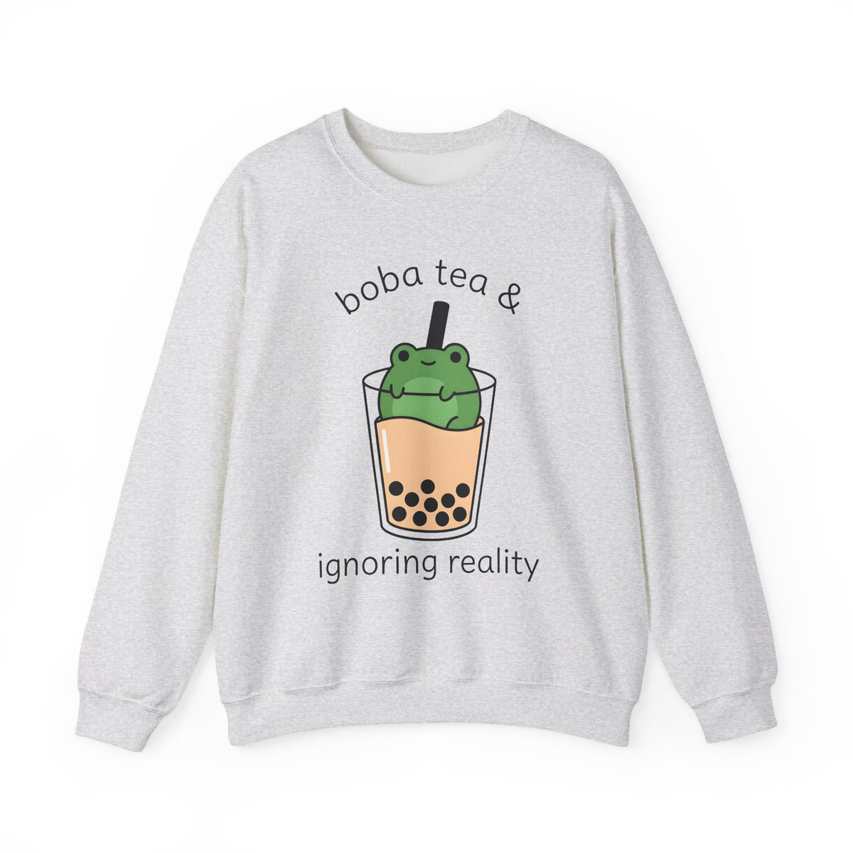 Frog Boba Drink Sweatshirt Drinks Creatures Gift Women Sweet Sweatshirt Boba Sweatshirt Beverage Fan Toad Graphic Sleek Bubble Tea Sweatshirt