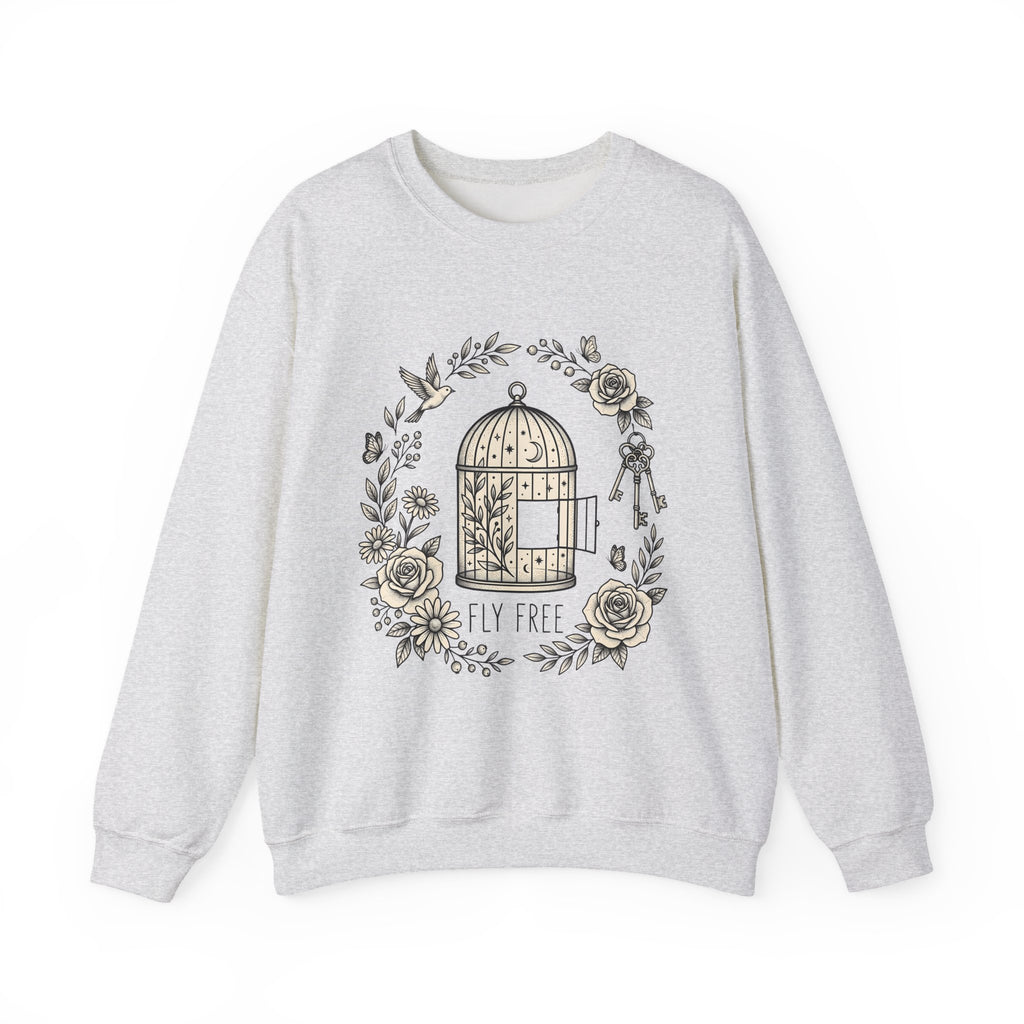Cage Bird Sweatshirt Floral Environment Gift Women Earthy Sweatshirt Aviary Sweatshirt Flower Fan Botanical Sweatshirt Eco Graphic Antique Bloom Sweatshirt