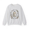 Cage Bird Sweatshirt Floral Environment Gift Women Earthy Sweatshirt Aviary Sweatshirt Flower Fan Botanical Sweatshirt Eco Graphic Antique Bloom Sweatshirt