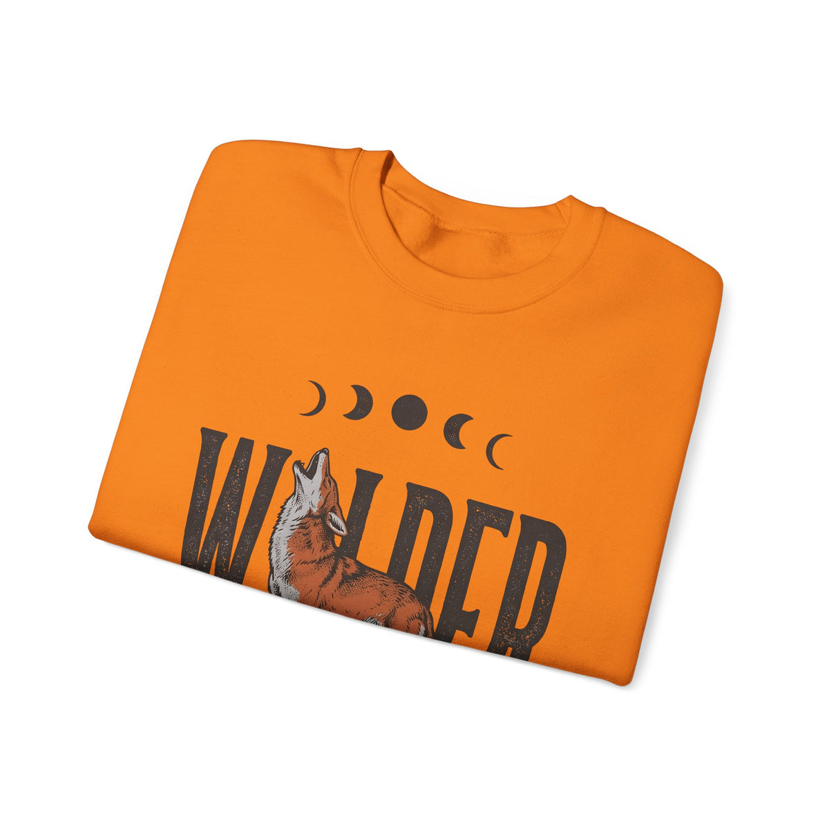 Howling Wolf Sweatshirt Boho Chic Nature Gift Women Vintage Sweatshirt Wolf Sweatshirt Bohemian Fan Retro Sweatshirt Environmental Graphic Hand Drawn Moon