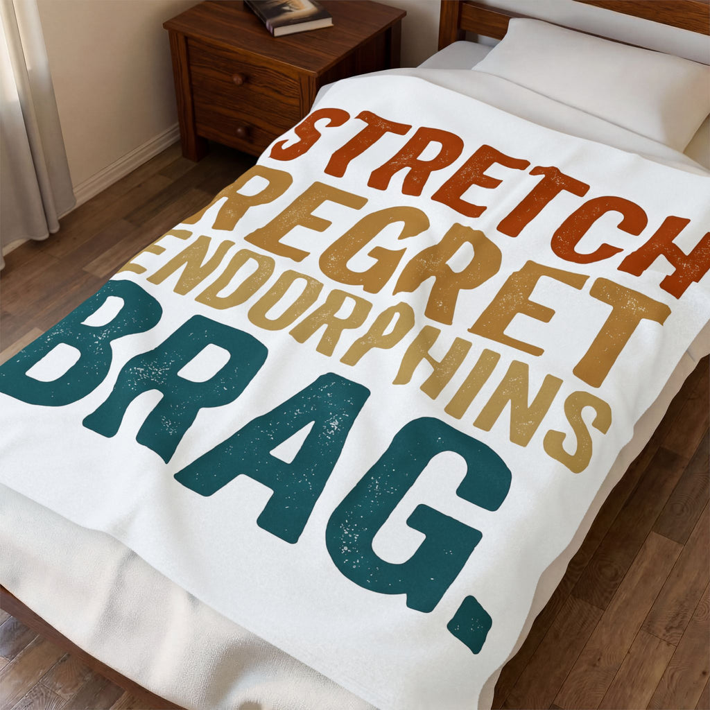 Motivational Text Sports Workout Gift Bold Typography Inspirational Athlete Enthusiast Typography Blanket