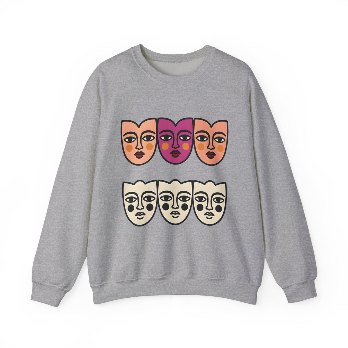 Abstract Faces Sweatshirt Abstract Art Gift Women Modern Sweatshirt Faces Sweatshirt Art Fan Contemporary Sweatshirt Artistic Graphic Minimal Bold Outlines