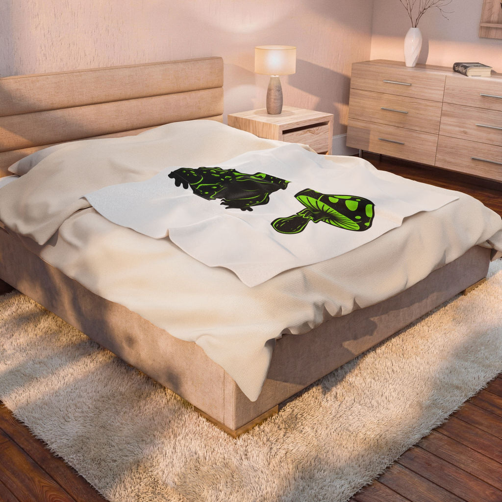 Toad Fungus Blanket Halloween Spells Gift Women Dark Blanket Chytrid Blanket Horror Fan Gothic Blanket Magic Graphic Retro Glow Blanket