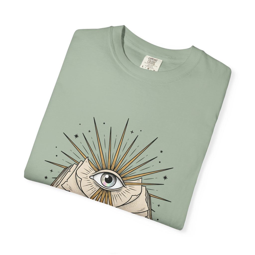 Magic Eye Journal T-Shirt Boho Chic Metaphysical Gift Women Ink T-Shirt Stereogram T-Shirt Hippie Enthusiast Tattoo T-Shirt Spiritual Graphic Retro