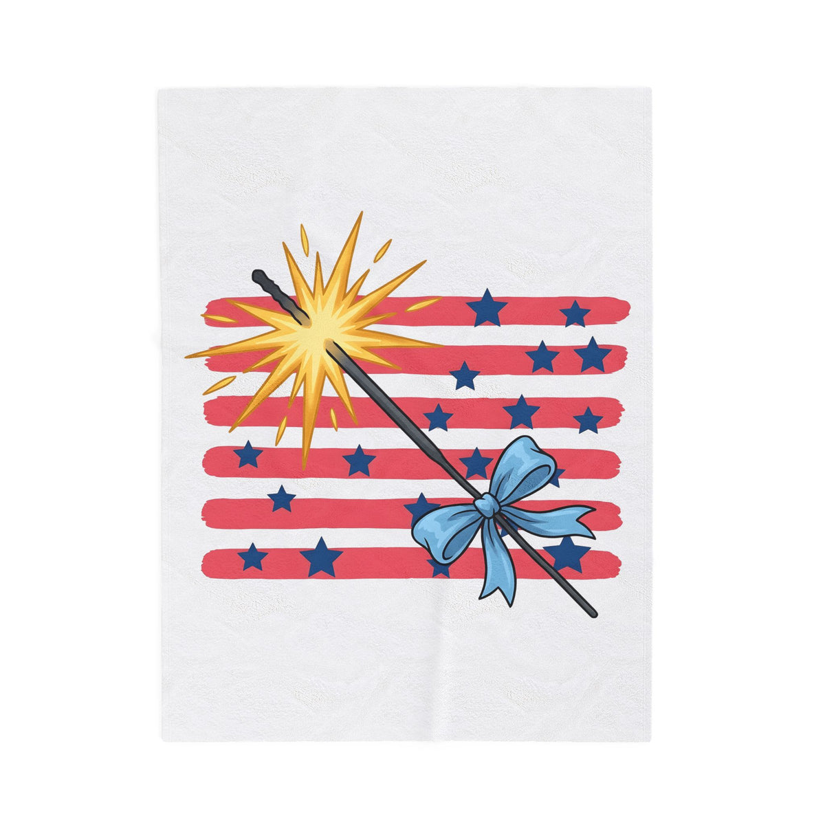 Sparkler Flag Blanket 4th Of July Celebration Gift Women Patriotic Blanket Wave Banner Blanket Independence Day Fan American Blanket Party Graphic