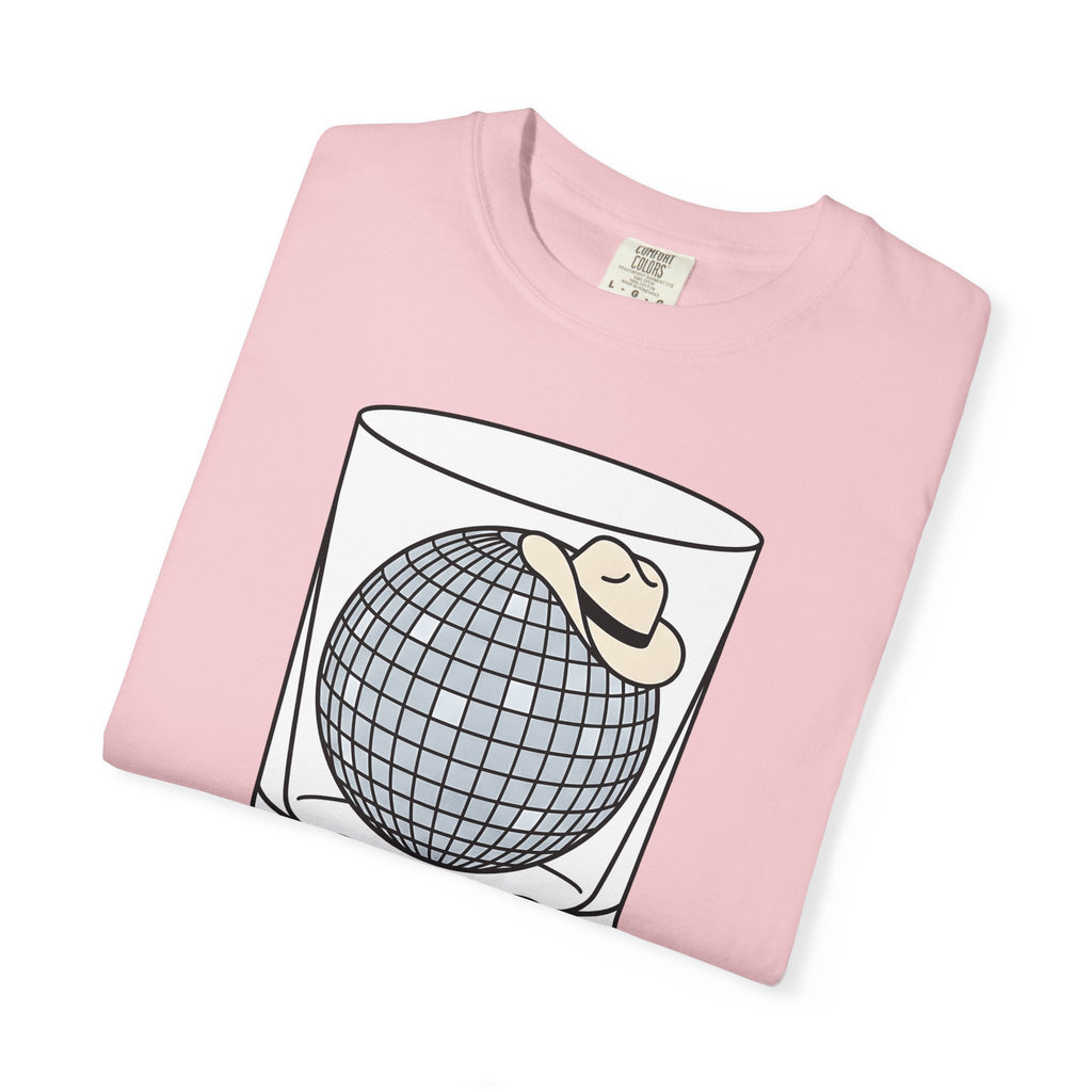Disco Ball Glass T-Shirt Cowgirl Festivity Gift Women Cartoon T-Shirt Mirror Ball T-Shirt Rodeo Fan Comic T-Shirt Party Graphic Hand Drawn Cowboy