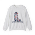 Western Boot America 4Th Of July Cowboy Gift Flower Boot Patriot Fan Floral Rodeo Sweatshirt