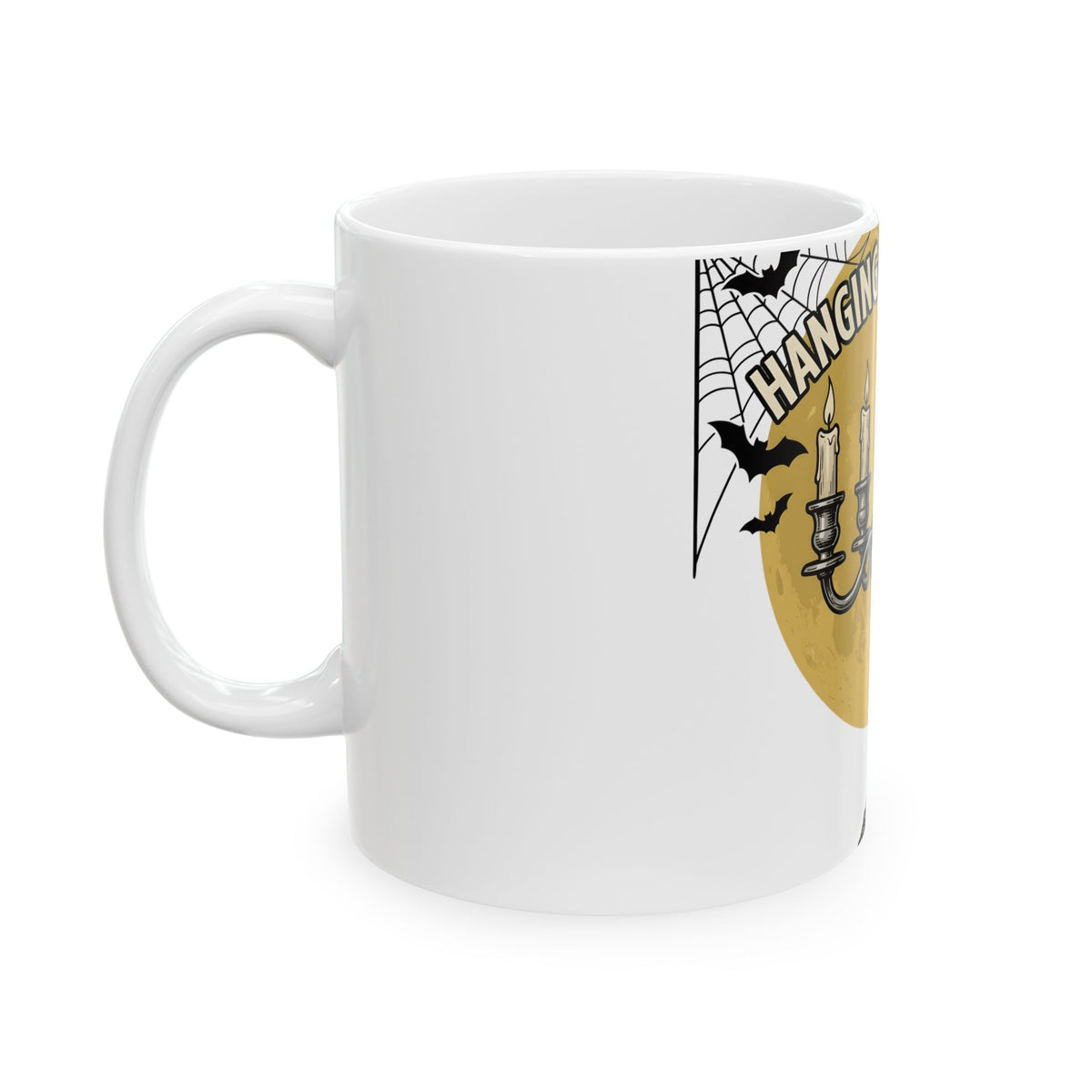 Bat Candelabra Mug Halloween Goth Gift Women Gothic Mug Candelabrum Mug Horror Fan Dark Mug Emo Graphic Vintage Spiderweb Mug