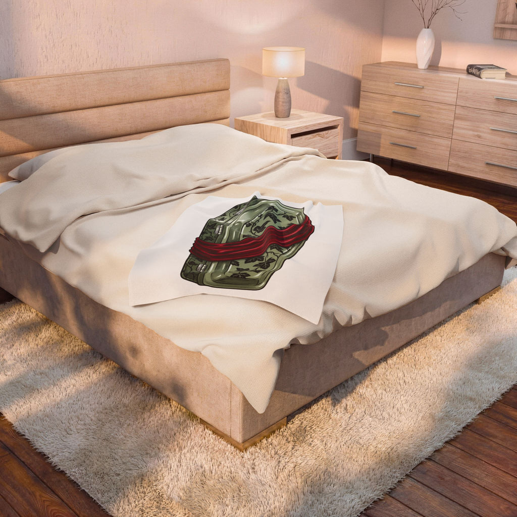 Blossom Coffin Blanket Halloween Macabre Gift Women Eerie Blanket Flower Coffin Blanket Horror Fan Dark Blanket Morbid Graphic Antique Crimson