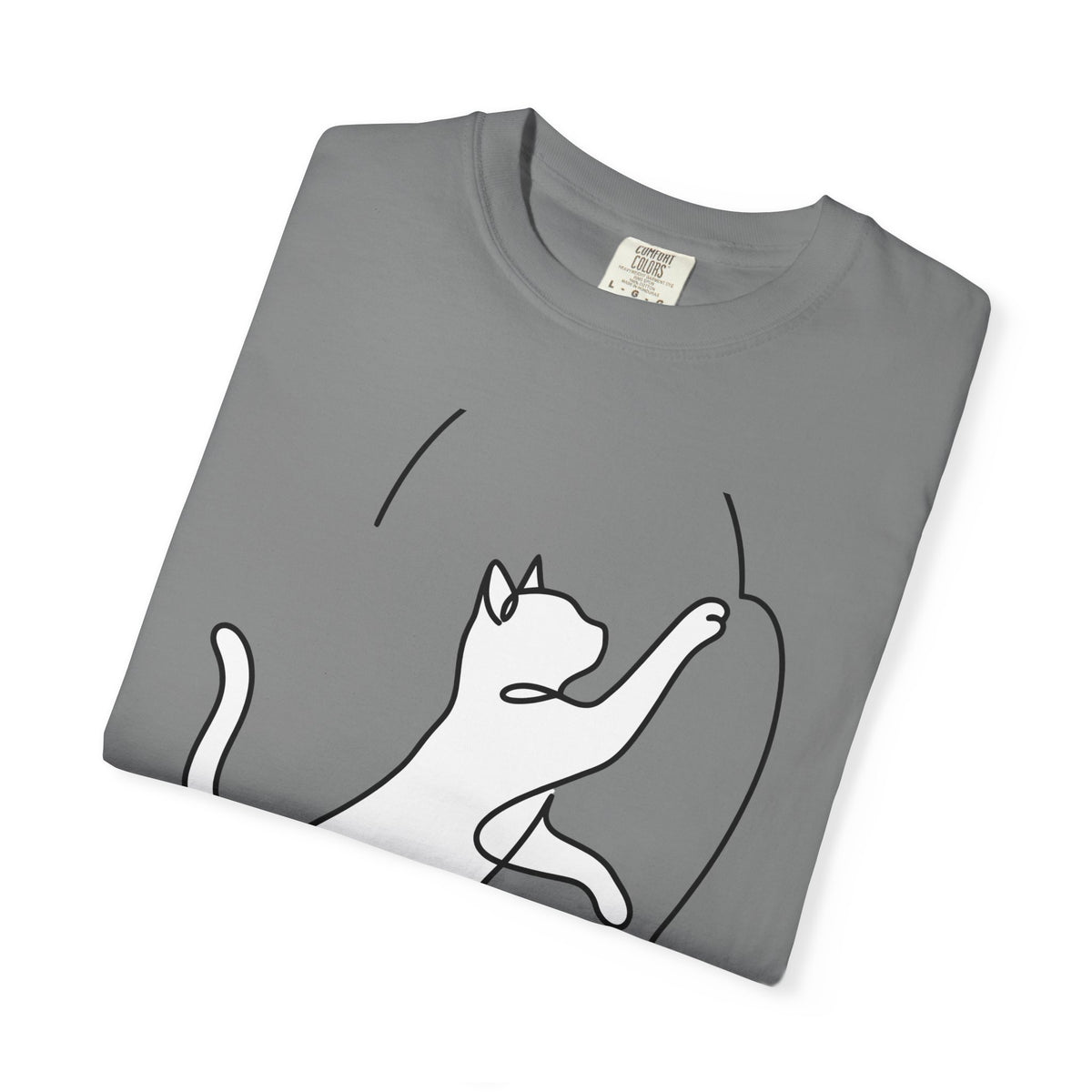 Cat Sketch T-Shirt Cat Creatures Gift Women Basic T-Shirt Kitten T-Shirt Cat Fan Feline T-Shirt Simple Illustration Animal Graphic Geometric Heart