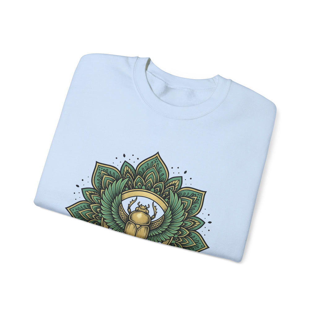 Scarab Mandala Sweatshirt Boho Chic Spiritual Gift Women Bohemian Sweatshirt Mandala Sweatshirt Hippie Enthusiast Tribal Sweatshirt Mystical Graphic Geometric