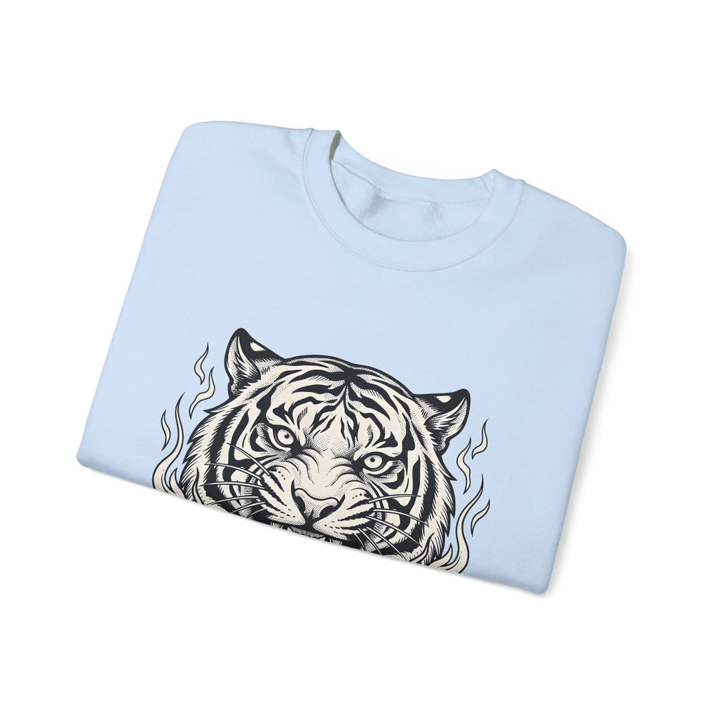 Tiger Face Sweatshirt Tiger Wildlife Gift Women Tribal Sweatshirt Tiger Sweatshirt Tiger Fan Big Cat Graphic Retro Fire Sweatshirt